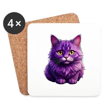 Cat modern design - Coasters (set of 4) - white - Front