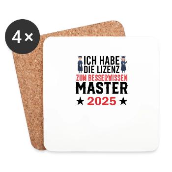 Master 2025 Diplôme de Master Graduation - Dessous de verre (lot de 4) - blanc - Devant