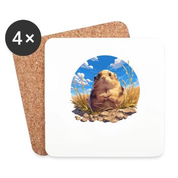 Lemmings Lemming - Coasters (set of 4) - white - Front