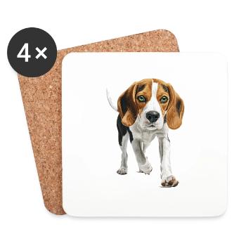Beagle - Untersetzer (4er-Set) - Weiß - Vorne