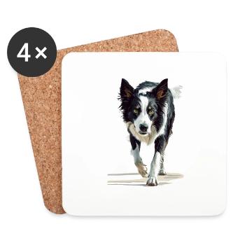 Border Collie - Untersetzer (4er-Set) - Weiß - Vorne
