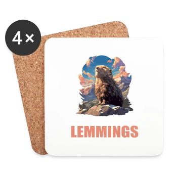 Lemmings Lemming - Coasters (set of 4) - white - Front