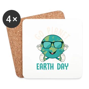 Go Planet It's Your Earth Day Environmental Planet - Untersetzer (4er-Set) - Weiß - Vorne