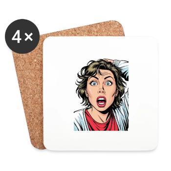 Anime Woman - Coasters (set of 4) - white - Front