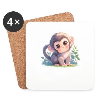 Macaque Macaque - Dessous de verre (lot de 4) - blanc - Devant