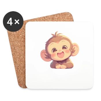 Macaque Macaque - Dessous de verre (lot de 4) - blanc - Devant