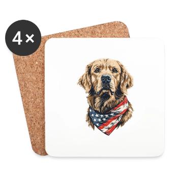 Golden Retriever - Untersetzer (4er-Set) - Weiß - Vorne