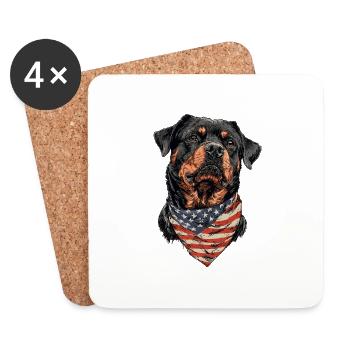 Rottweiler - Untersetzer (4er-Set) - Weiß - Vorne