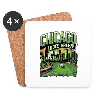Chicago Goes Green - Coasters (set of 4) - white - Front