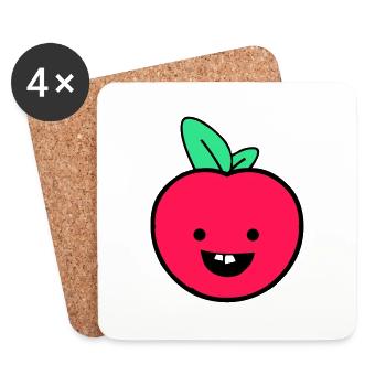 apfel smile - Untersetzer (4er-Set) - Weiß - Vorne