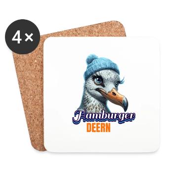 Hamburg Hamburger Deern North German Seagull Beanie - Coasters (set of 4) - white - Front