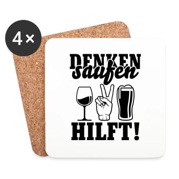 Drinking helps - Coasters (set of 4) - white - Front