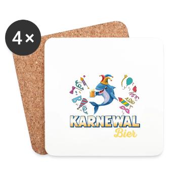 confettis carnaval carnaval design amusant - Dessous de verre (lot de 4) - blanc - Devant