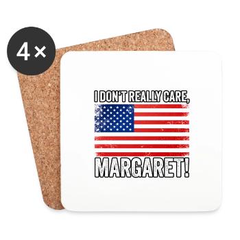 Je m’en fiche vraiment de Margaret Gift - Dessous de verre (lot de 4) - blanc - Devant