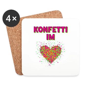 confettis carnaval carnaval design amusant - Dessous de verre (lot de 4) - blanc - Devant