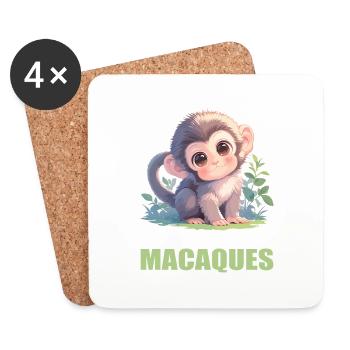 Macaque Macaque - Dessous de verre (lot de 4) - blanc - Devant