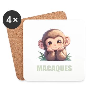 Macaque Macaque - Dessous de verre (lot de 4) - blanc - Devant