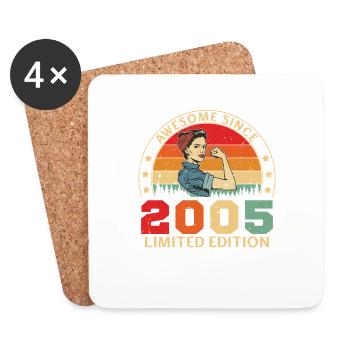2005 Women's Birthday Limited Edition Vintage - Untersetzer (4er-Set) - Weiß - Vorne