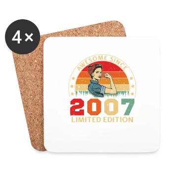 2007 Birthday Girl Édition Limitée Vintage - Dessous de verre (lot de 4) - blanc - Devant