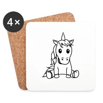 Unicorn Unicorns Mythical Creature Child Children - Coasters (set of 4) - white - Front