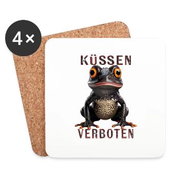 FROG KISSING FORBIDDEN - Coasters (set of 4) - white - Front