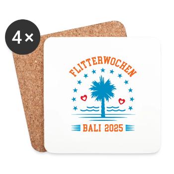 Flitterwochen Bali 2025 Hochzeitsreise Indonesien - Untersetzer (4er-Set) - Weiß - Vorne