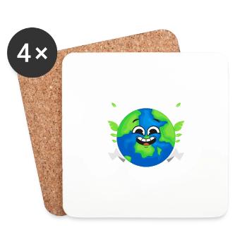 The Earth Does Not Belong To Us Planet Earth Day - Untersetzer (4er-Set) - Weiß - Vorne