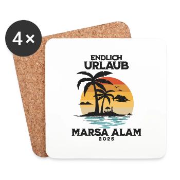 Marsa Alam Urlaub 2025 Ägypten Reise - Untersetzer (4er-Set) - Weiß - Vorne