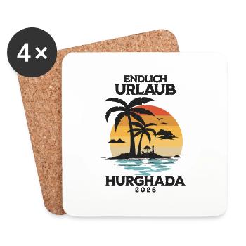 Hurghada Urlaub 2025 Ägypten Reise - Untersetzer (4er-Set) - Weiß - Vorne