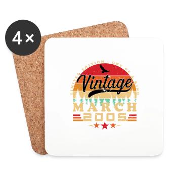 The Legends Were Born In March 2005 Vintage Retro - Coasters (set of 4) - white - Front