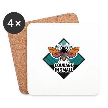 BEE COURAGE IN SMALL - Coasters (set of 4) - white - Front