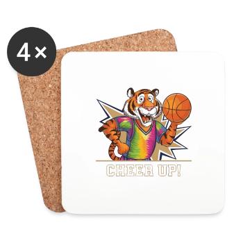 BASKETBALL - Untersetzer (4er-Set) - Weiß - Vorne
