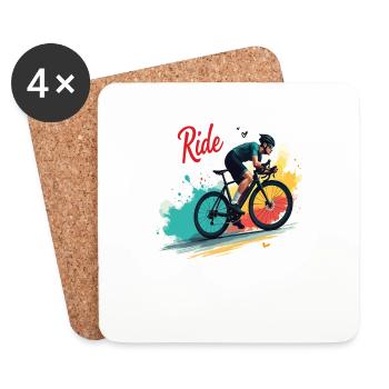 Vélo de route Vélo de route Vélos de route pour les amateurs de cyclisme Motard - Dessous de verre (lot de 4) - blanc - Devant