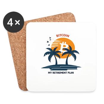 Bitcoin Retirement Btc – Crypto Investors & Traders - Coasters (set of 4) - white - Front