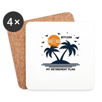 Bitcoin Retirement Btc – Crypto Investors & Traders - Coasters (set of 4) - white - Front