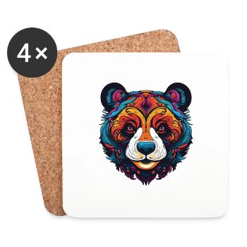 Panda Portrait - Untersetzer (4er-Set) - Weiß - Vorne