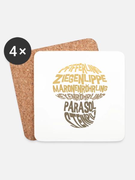 mushroom - Untersetzer (4er-Set) - Weiß