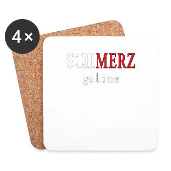 PAIN go home - Coasters (set of 4) - white - Front