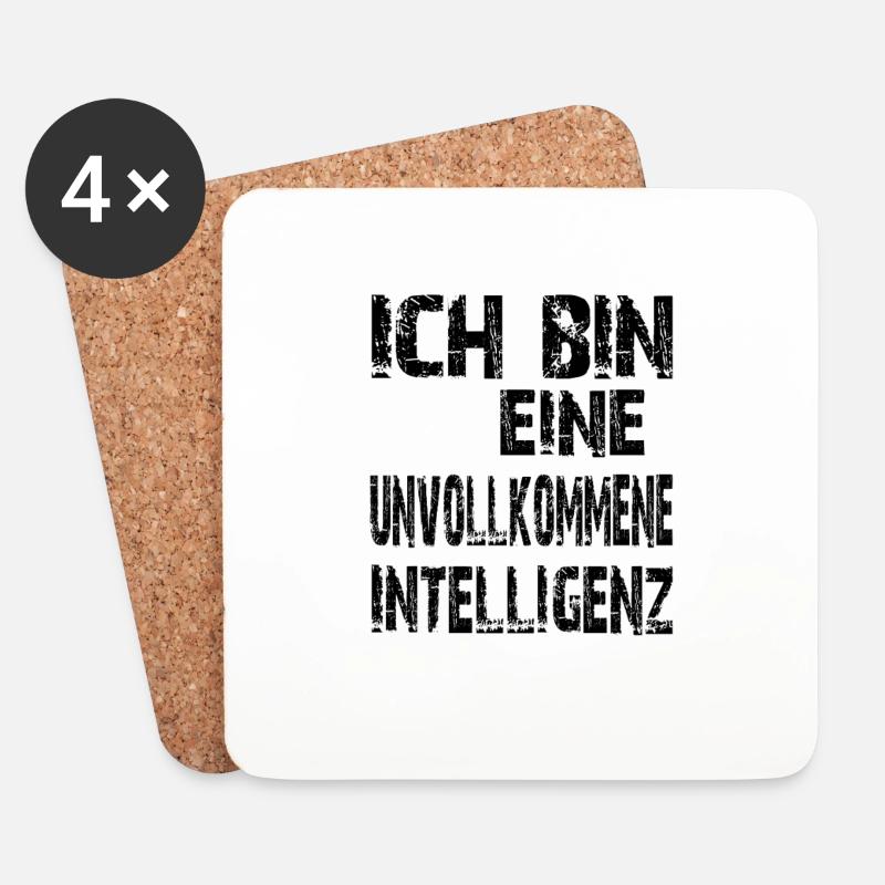 L'intelligenza artificiale dice che sono un'intelligenza imperfetta - Sottobicchieri (set da 4 pezzi) - bianco