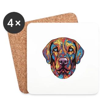 Labrador Hund Portrait - Untersetzer (4er-Set) - Weiß - Vorne