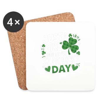 Juste une fille qui aime le trèfle de la Saint-Patrick - Dessous de verre (lot de 4) - blanc - Devant