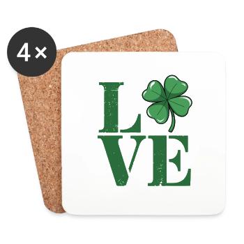 Shamrock Love St. Patrick's Day Irish Pride kids - Untersetzer (4er-Set) - Weiß - Vorne