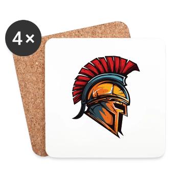 Spartan Warrior Sparta Helmet - Coasters (set of 4) - white - Front