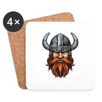 Wikinger Krieger Valhalla Odin - Untersetzer (4er-Set) - Weiß - Vorne