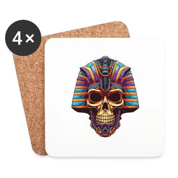 Pharaoh Skull - Coasters (set of 4) - white - Front