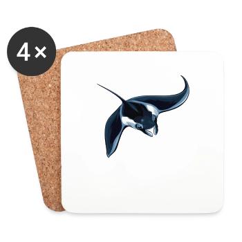 Mantas Manta Rochen - Untersetzer (4er-Set) - Weiß - Vorne