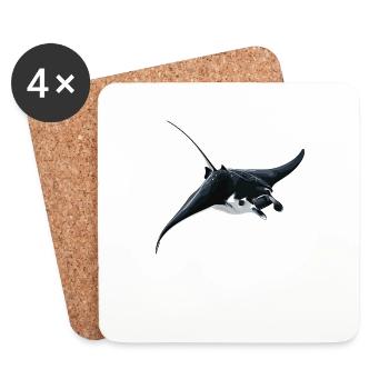 Raies manta Raies manta - Dessous de verre (lot de 4) - blanc - Devant