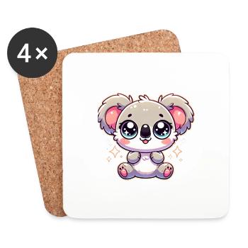 Super Cute Kawaii Baby Koala - Untersetzer (4er-Set) - Weiß - Vorne