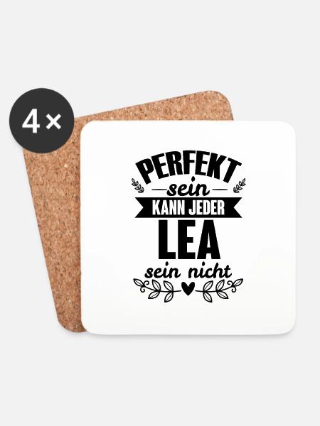 Lea - Perfekt Sein Kann Jeder Lea Sein Nicht - Untersetzer (4er-Set) - Weiß