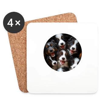 Border Collie - Untersetzer (4er-Set) - Weiß - Vorne